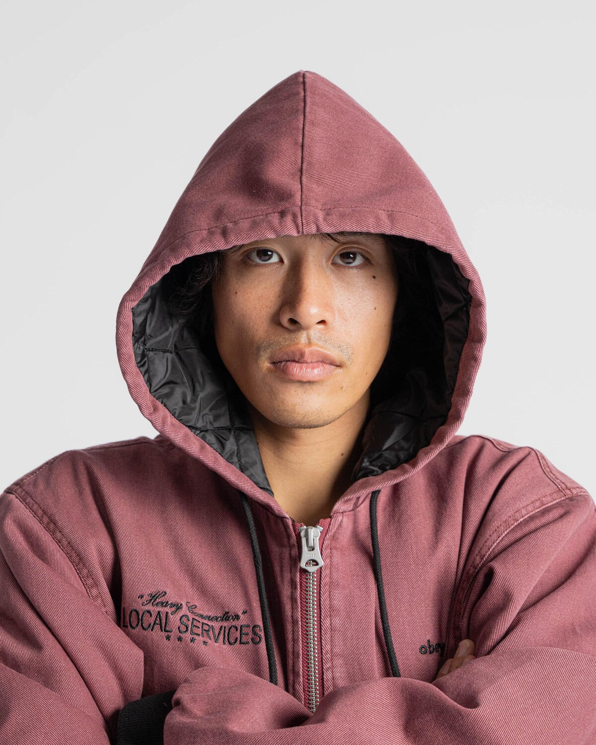 Obey Local service zip up hoodie | 121800584-WNE | AFEW STORE